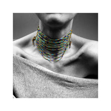 Load image into Gallery viewer, Collier shoker perles de verre japonaises, laiton brut, ajustable créateur Khara Tuki Paris