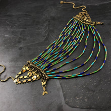 Load image into Gallery viewer, Collier shoker perles de verre japonaises, laiton brut, ajustable créateur Khara Tuki Paris