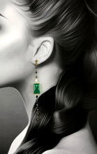 Load image into Gallery viewer, Boucles d'oreille longues en pierres semi précieuses, argent et laiton, créateur Khara Tuki Paris