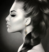 Load image into Gallery viewer, Boucles d'oreille longues en pierres semi précieuses, argent et laiton, créateur Khara Tuki Paris