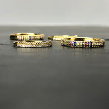 Load image into Gallery viewer, lot Bague en laiton doré, strass de Swarovski sur 2 rangs. Taille Unique