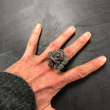 Load image into Gallery viewer, Bague ROSE en argent 925 et marcassites serties