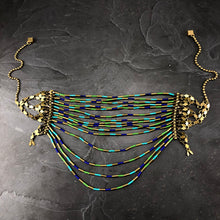 Load image into Gallery viewer, Collier shoker perles de verre japonaises, laiton brut, ajustable créateur Khara Tuki Paris 
