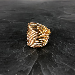 Bague semainier ciselé plaquée or 3 microns